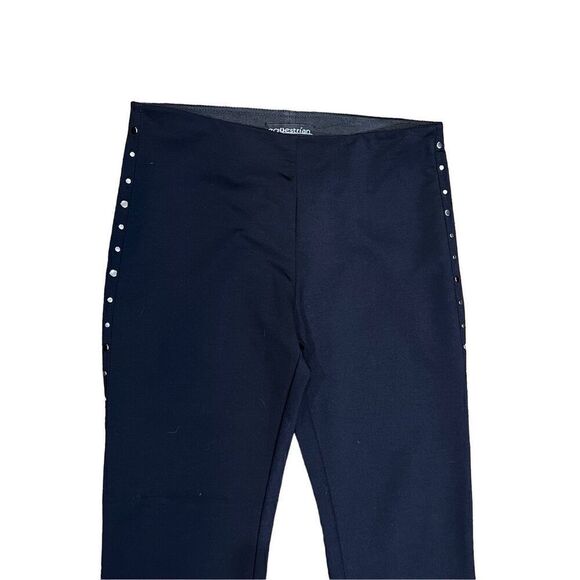 Equestrian Black Knit Studded Western Dress Pants Size Large - Picture 2 of 4